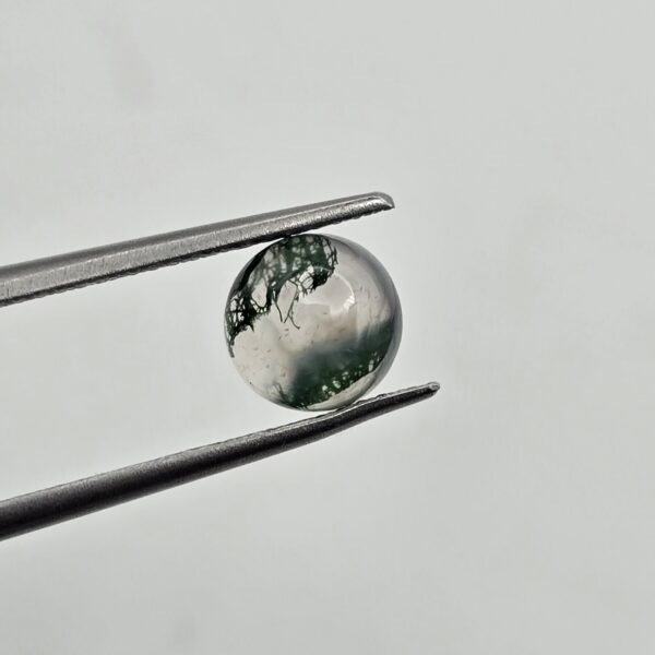 7mm round moss agate cabochon