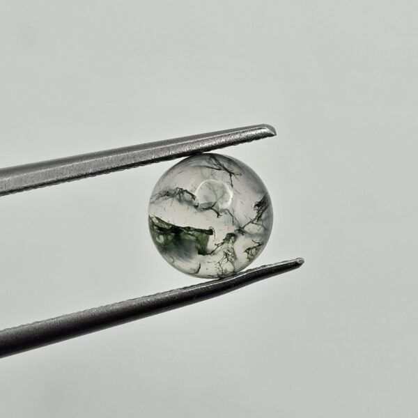 7mm round moss agate cabochon