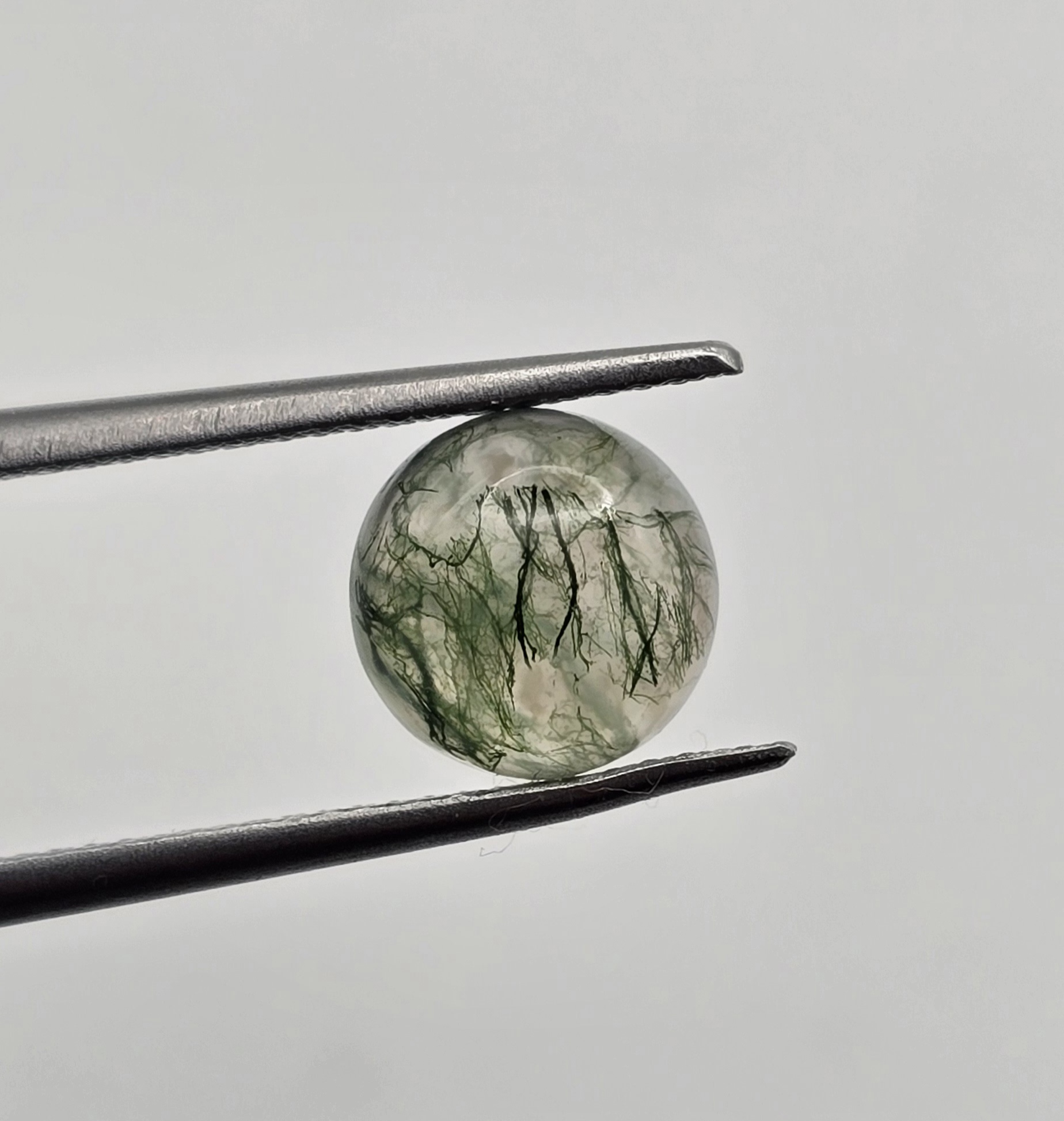 8mm round moss agate cabochon, high quality