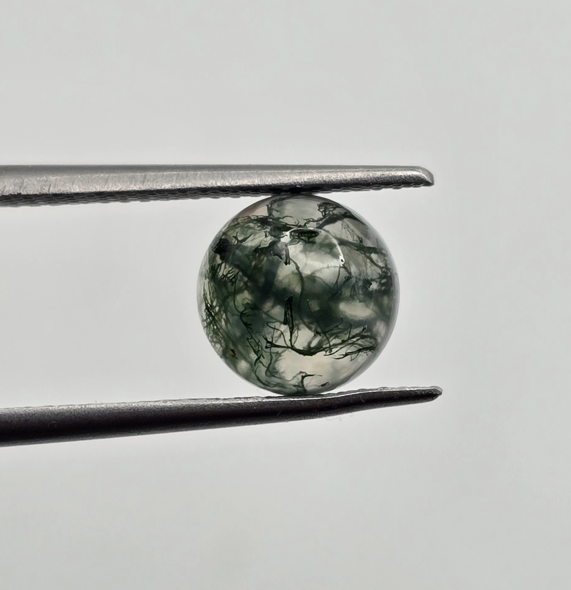 8mm round moss agate cabochon, high quality