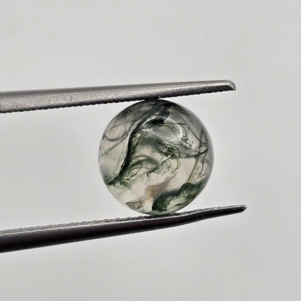 8mm round moss agate cabochon, high quality