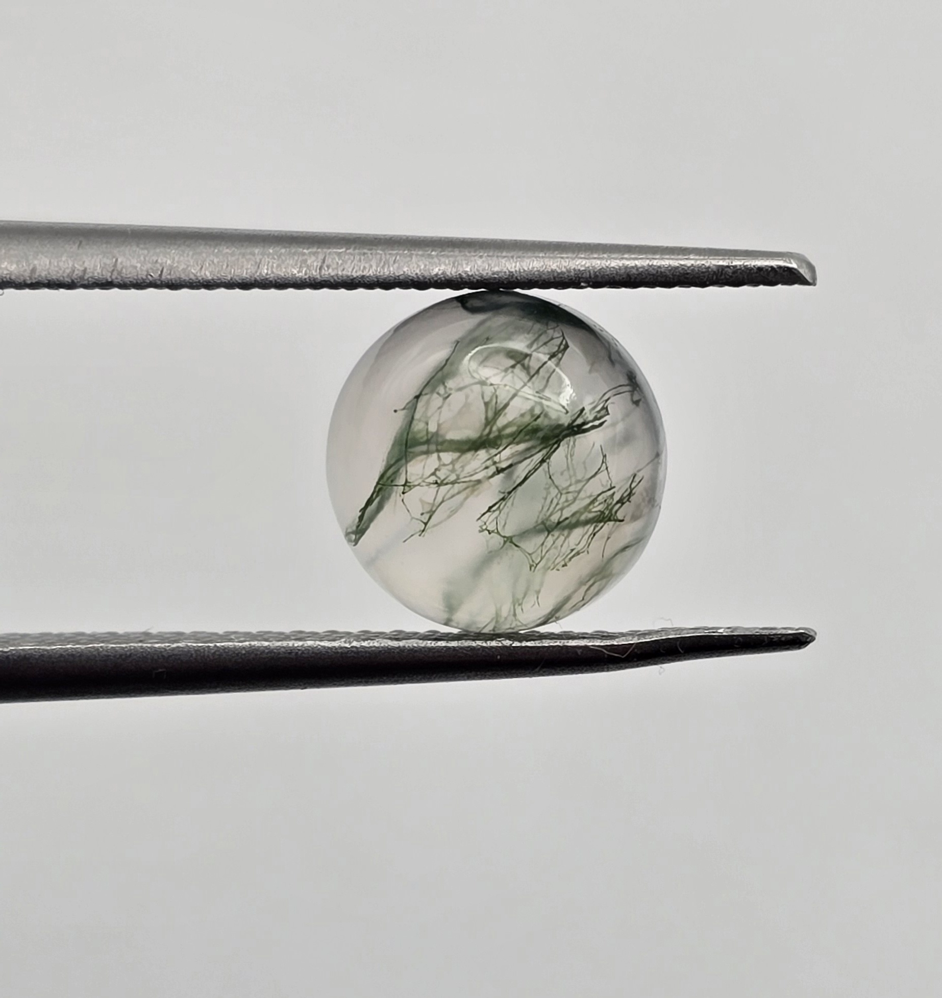 8mm round moss agate cabochon, high quality