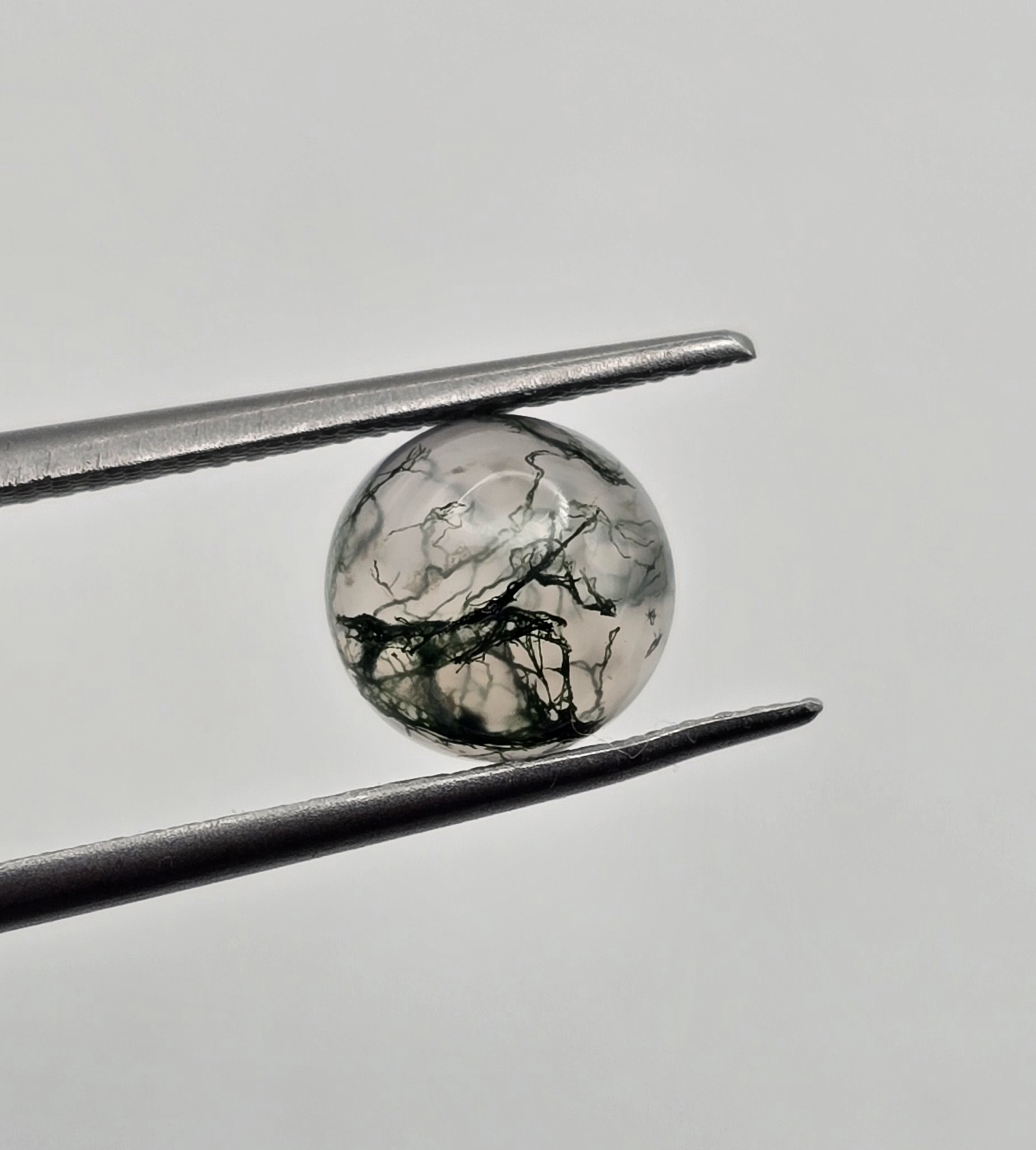8mm round moss agate cabochon, high quality