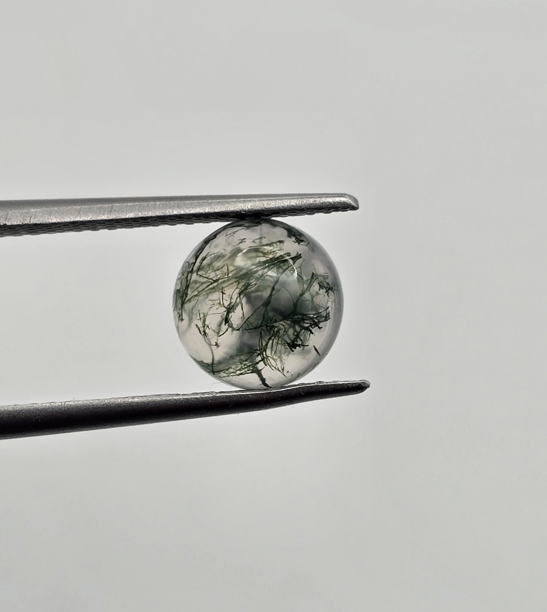 8mm round moss agate cabochon, high quality