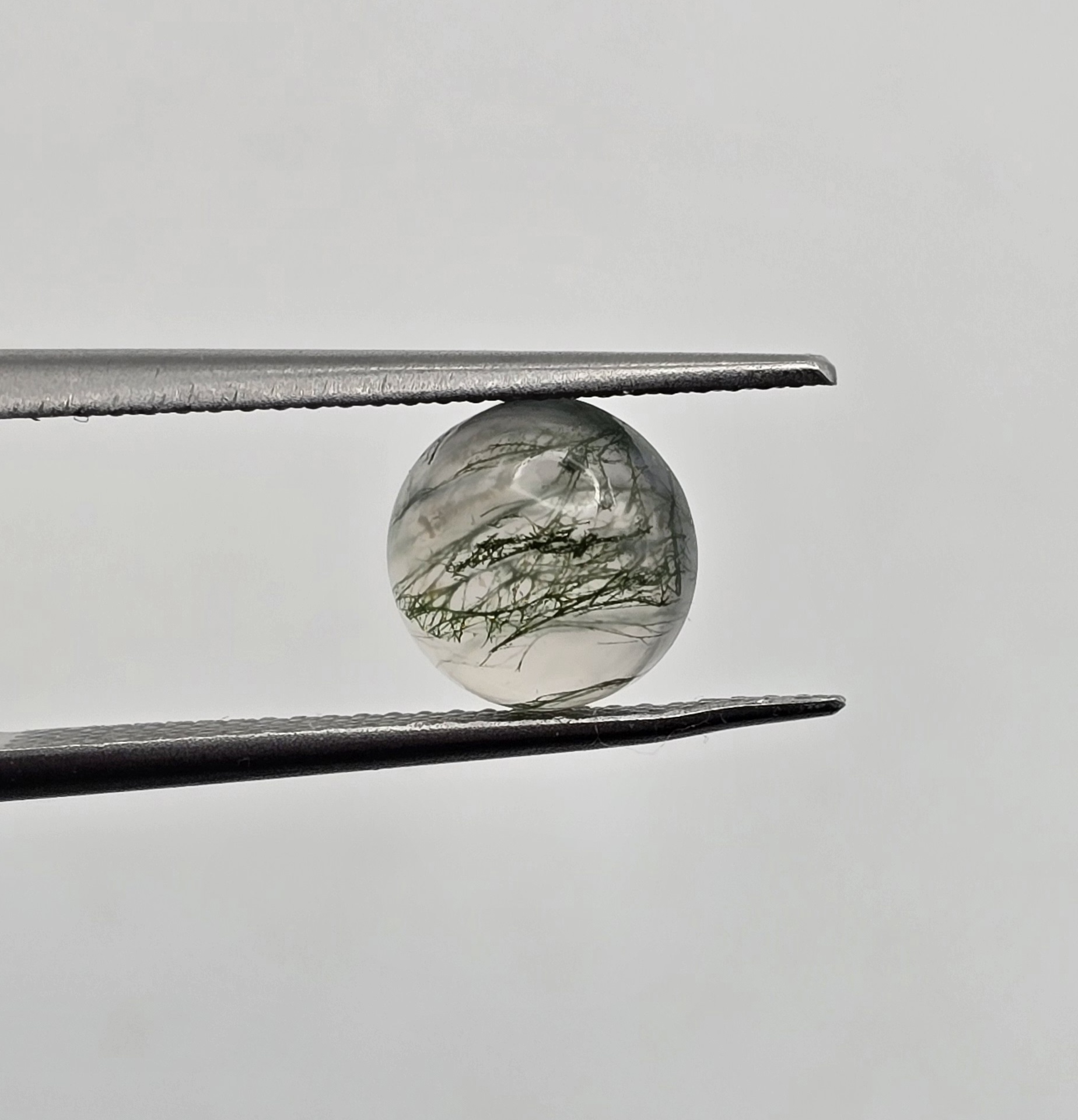 8mm round moss agate cabochon, high quality