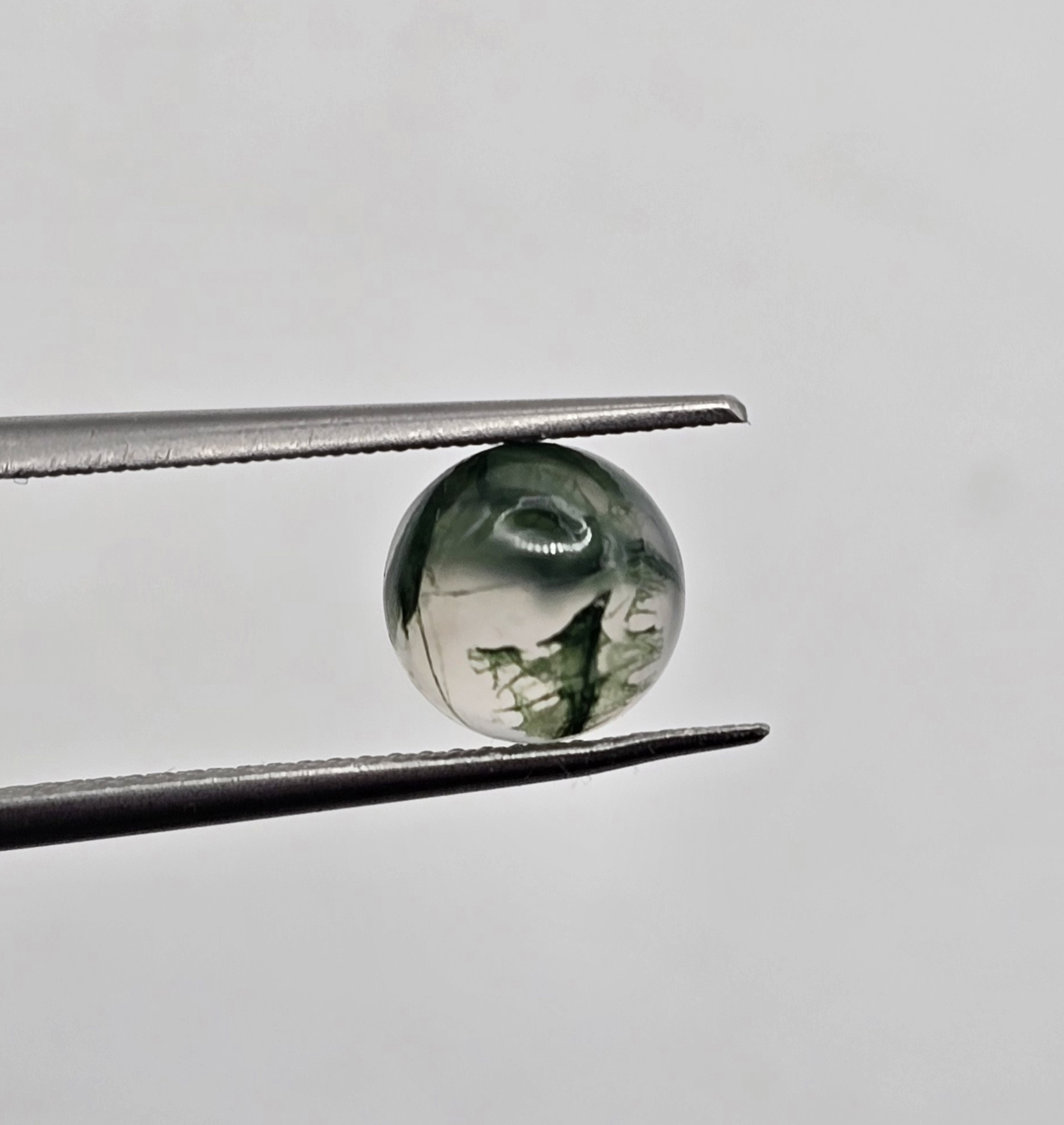 8mm round moss agate cabochon, high quality