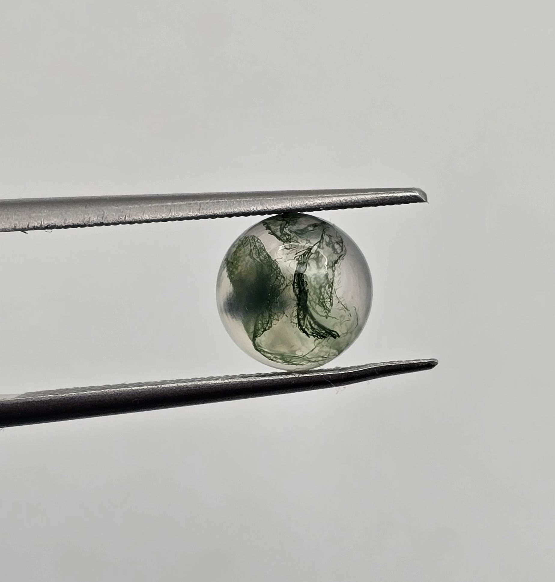 8mm round moss agate cabochon, high quality