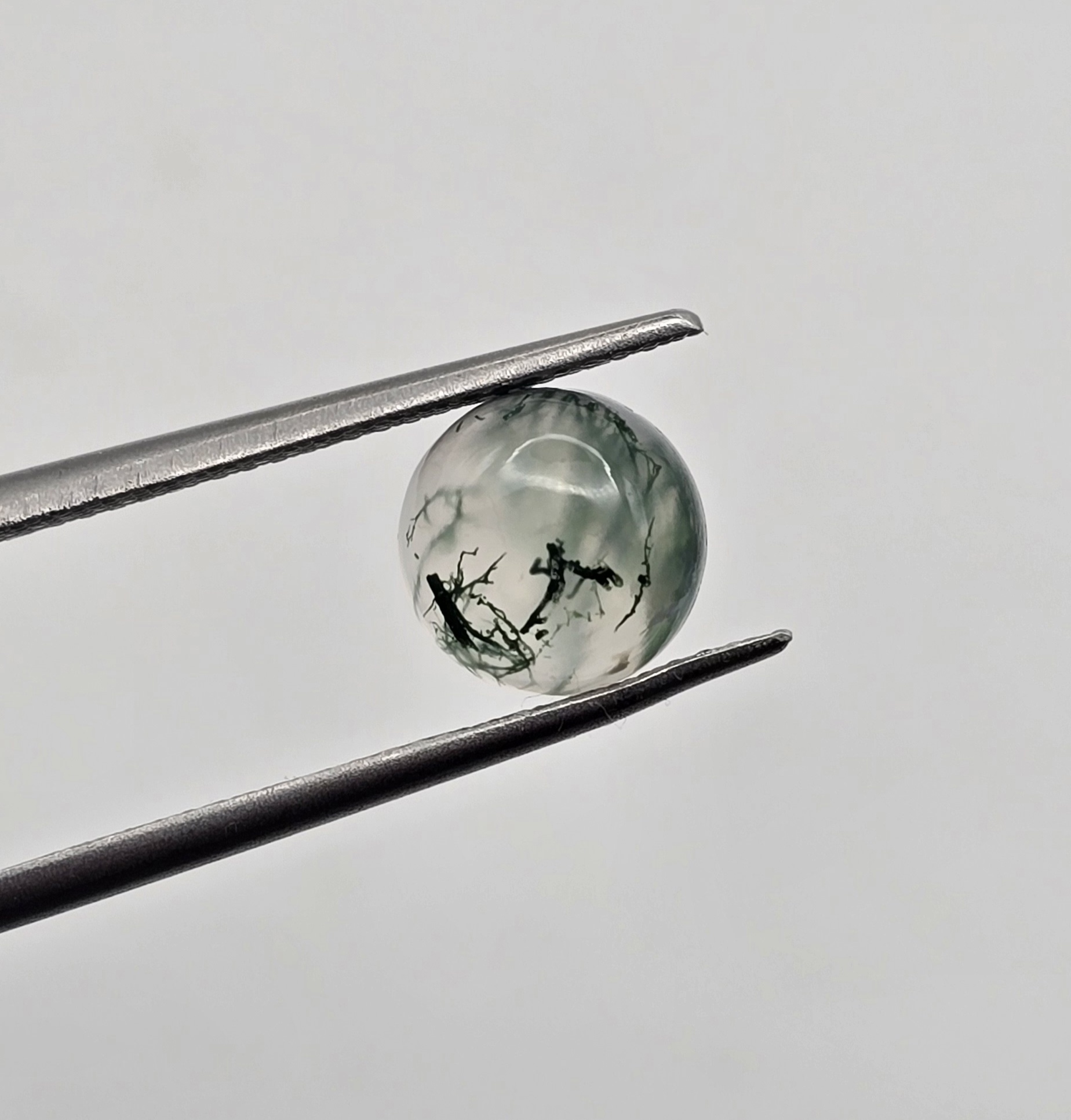 8mm round moss agate cabochon, high quality