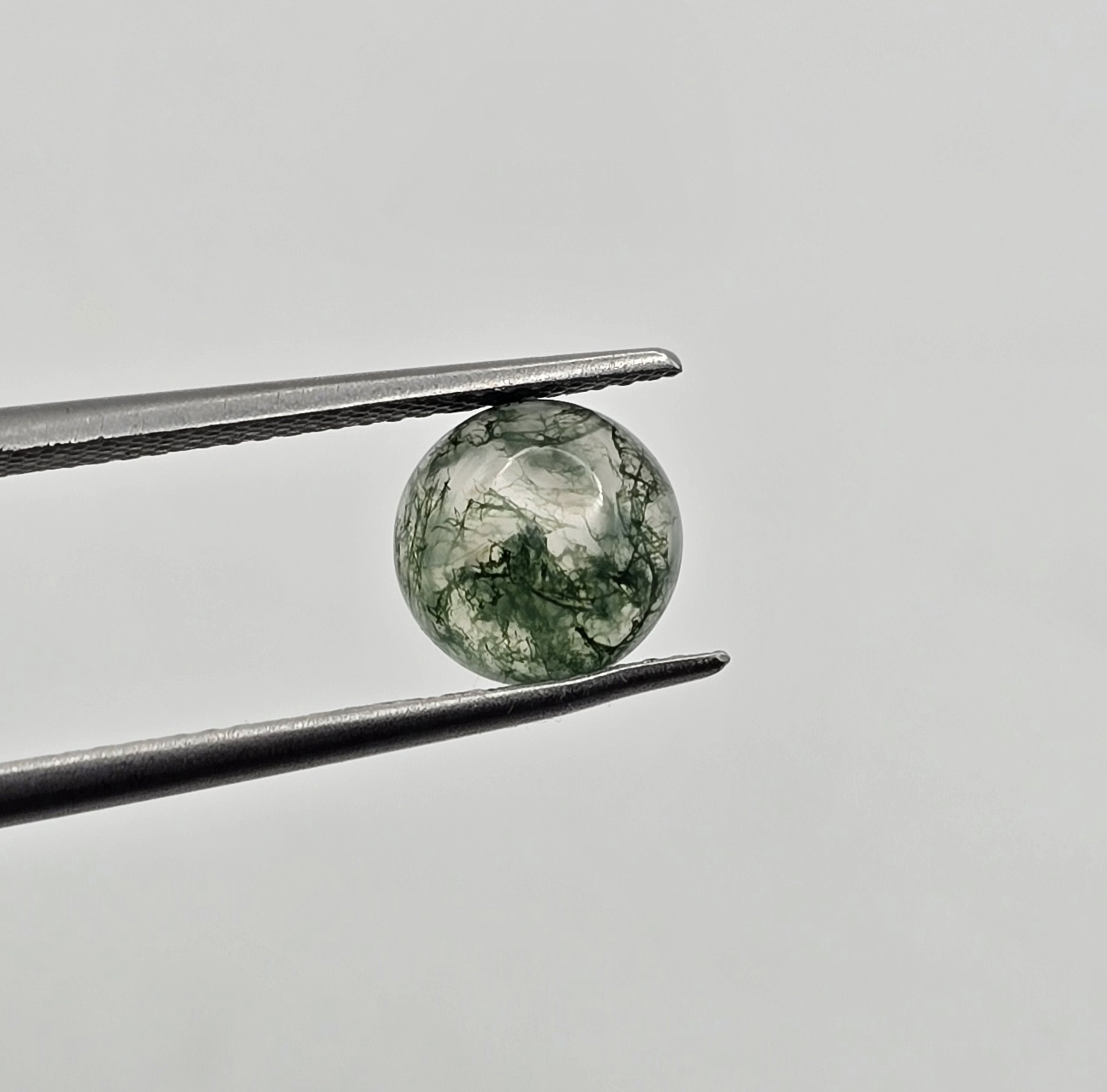 8mm round moss agate cabochon, high quality