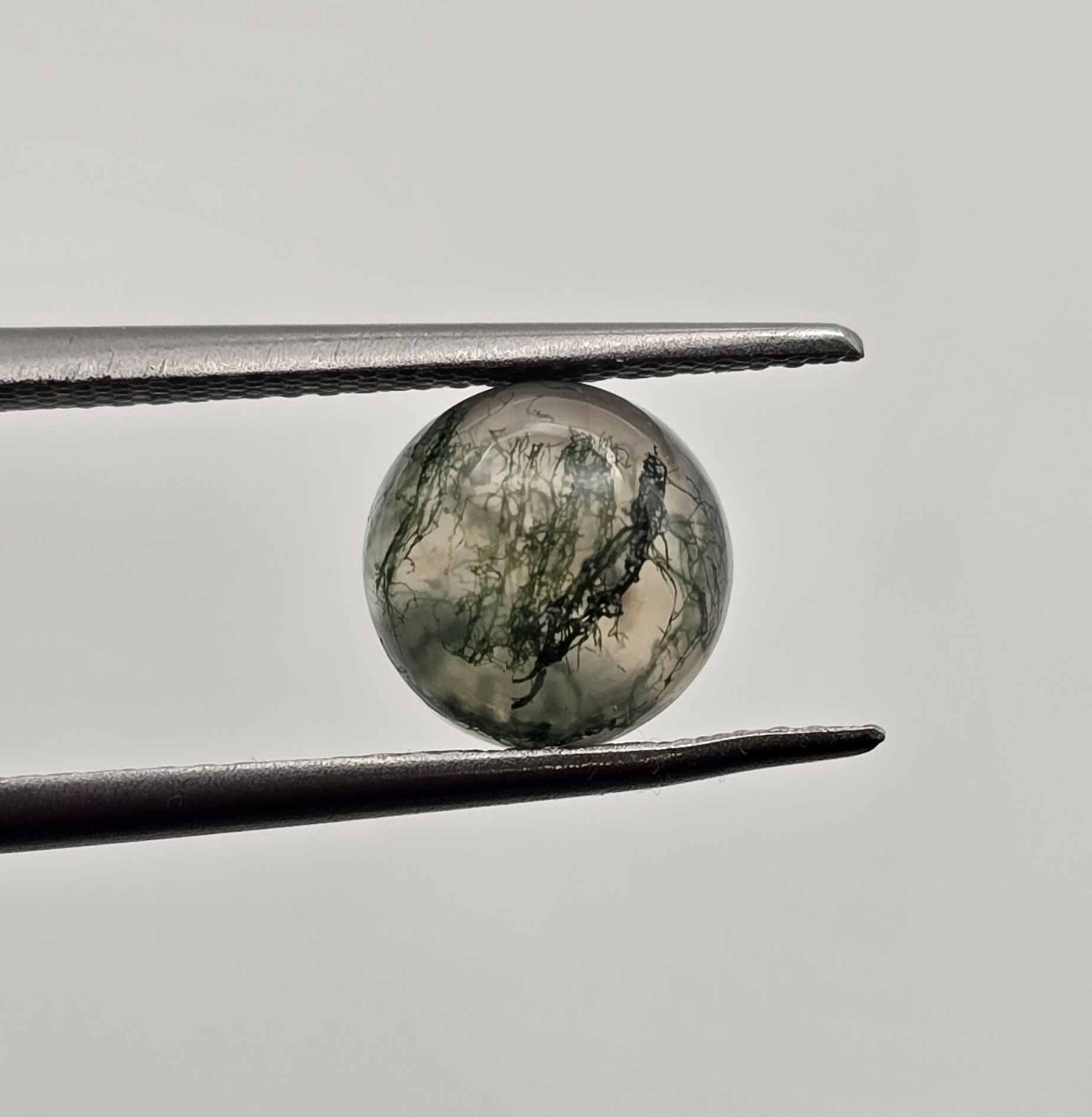 8mm round moss agate cabochon, high quality