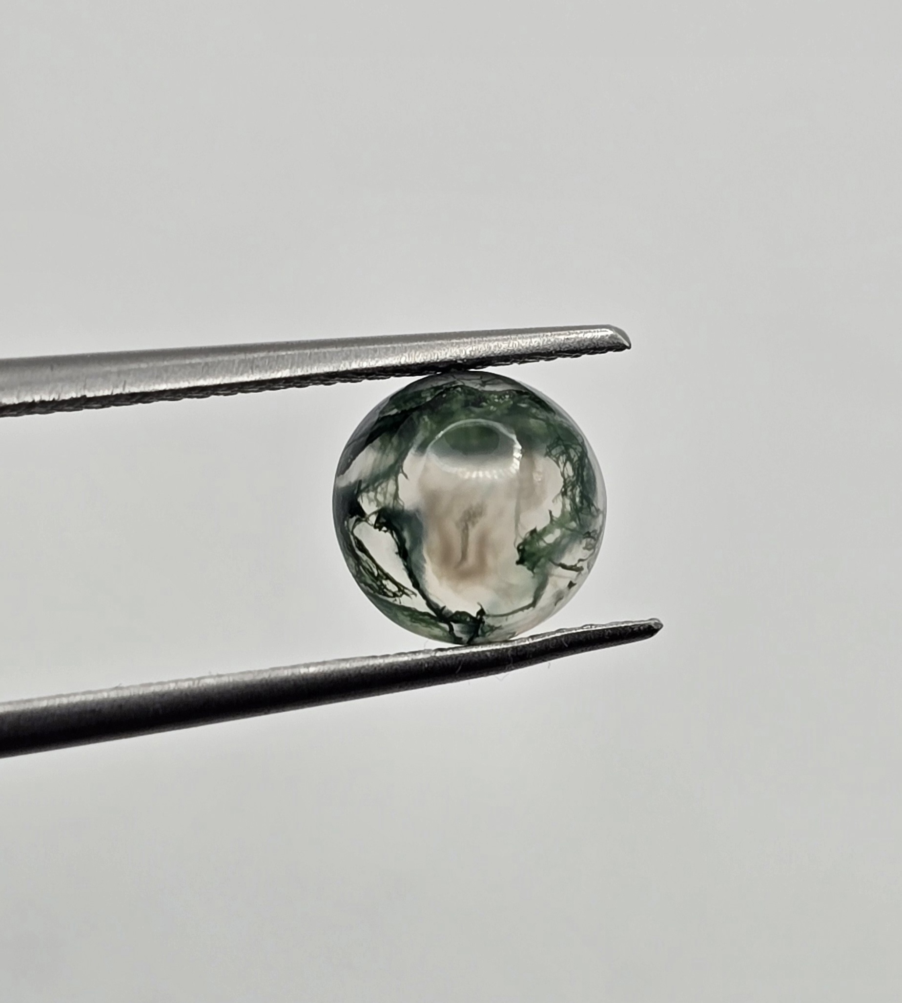 8mm round moss agate cabochon, high quality