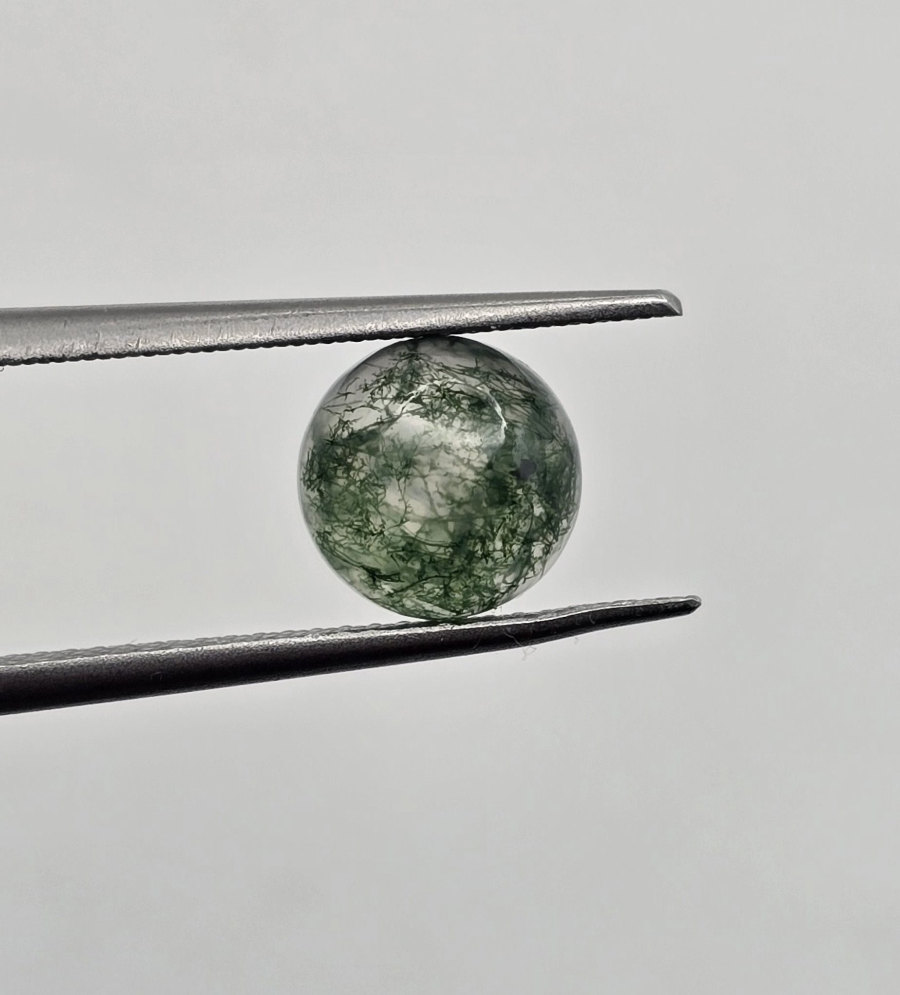 8mm round moss agate cabochon, high quality