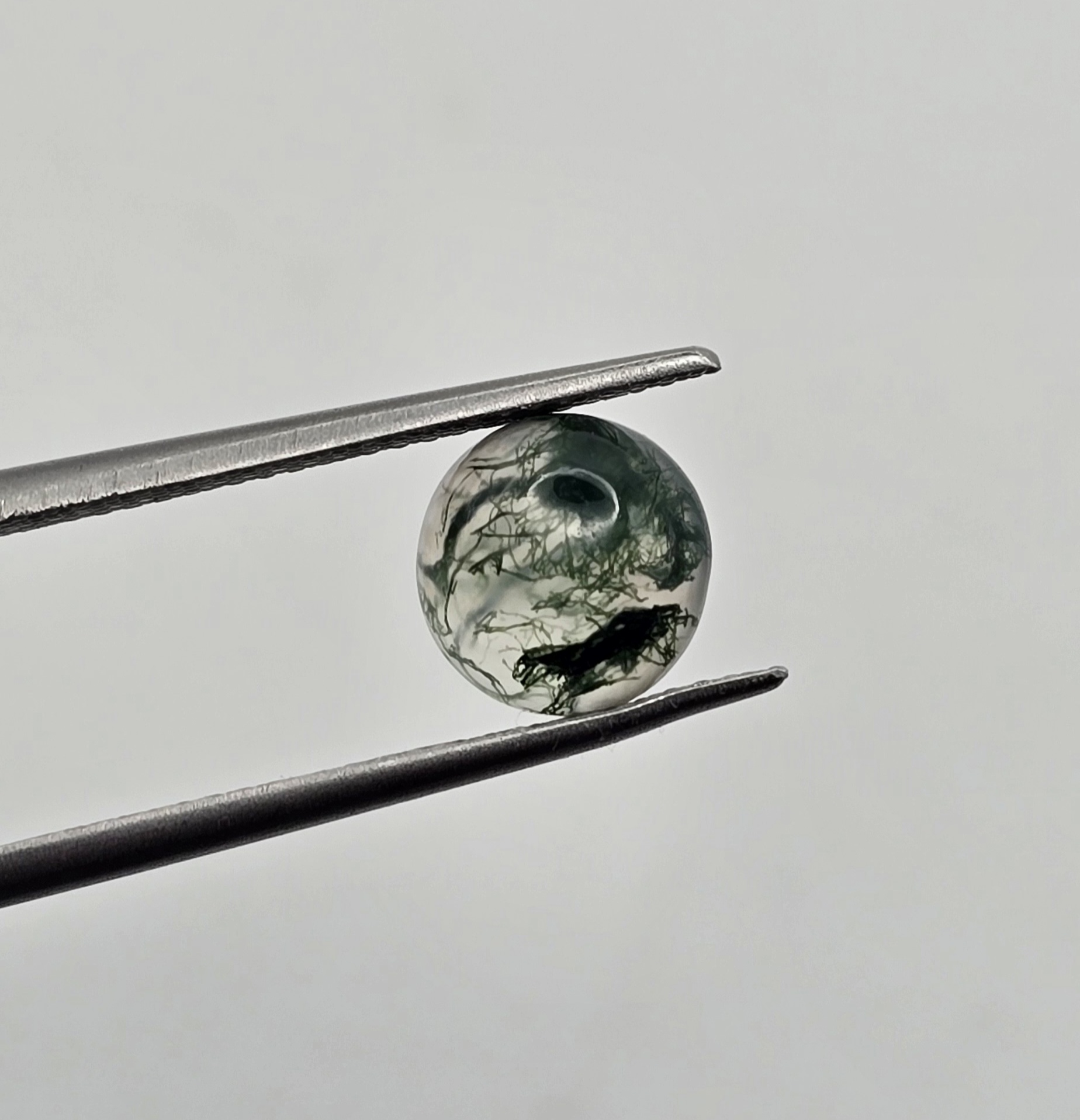 8mm round moss agate cabochon, high quality
