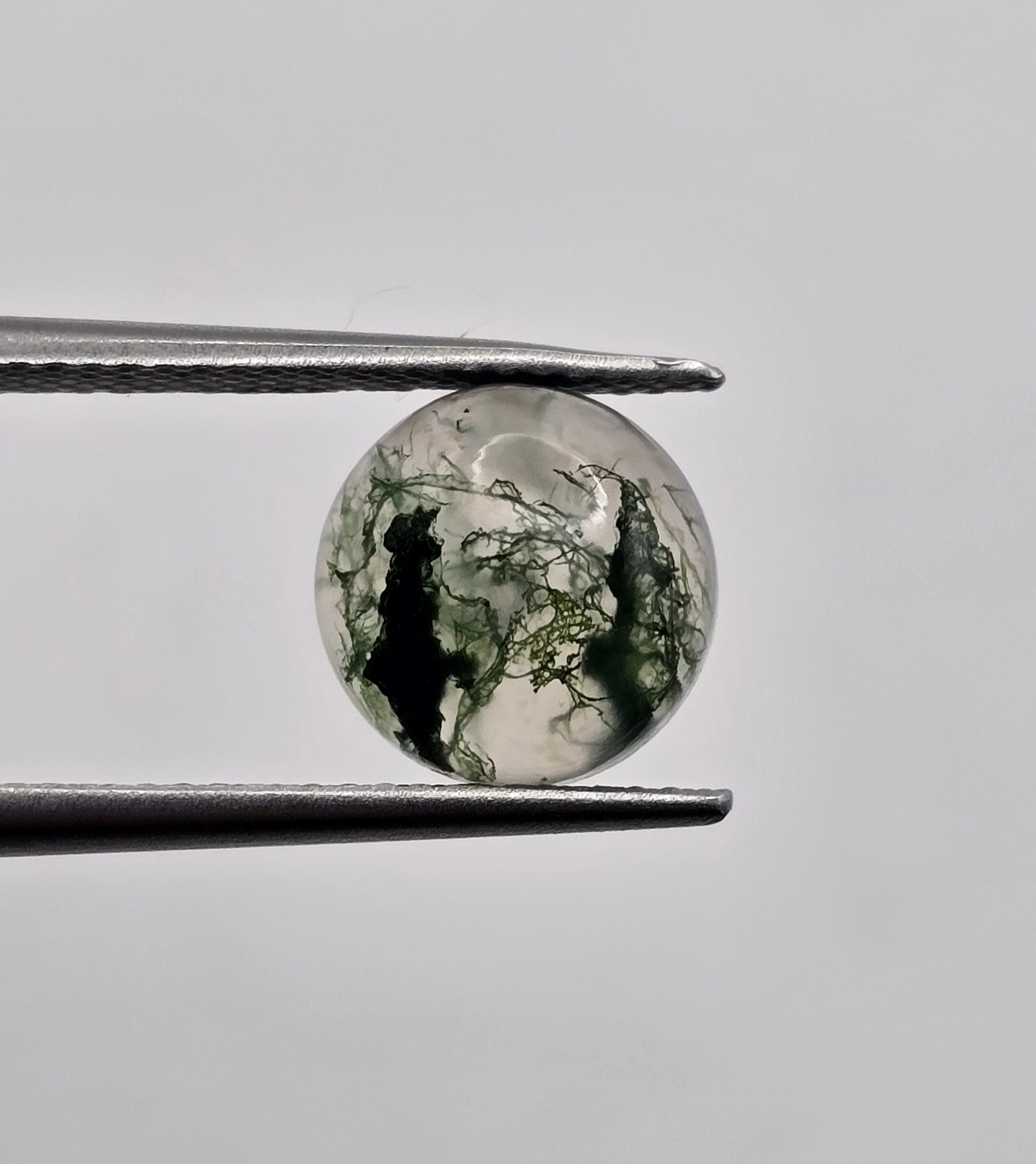 9mm round moss agate cabochon, high quality