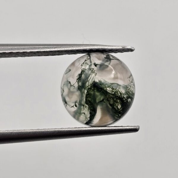 9mm round moss agate cabochon, high quality