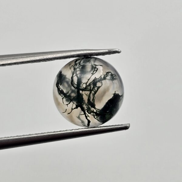 9mm round moss agate cabochon, high quality