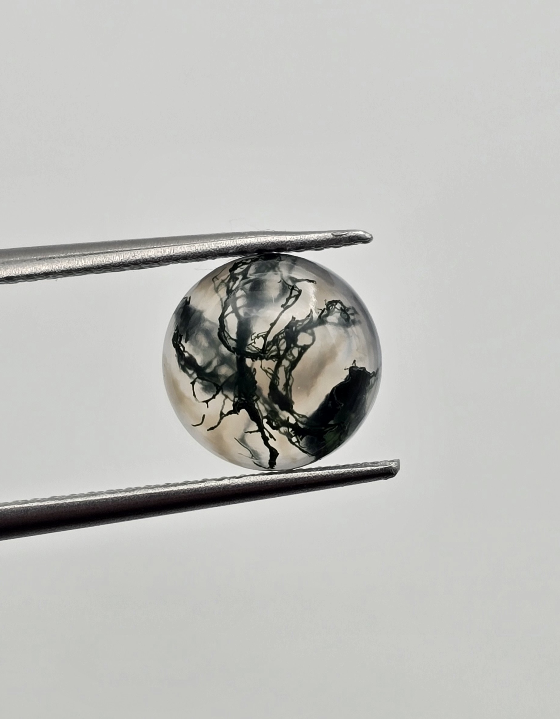 9mm round moss agate cabochon, high quality