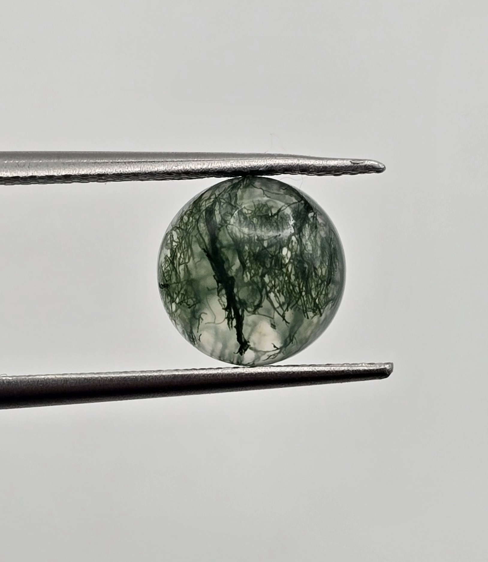 9mm round moss agate cabochon, high quality