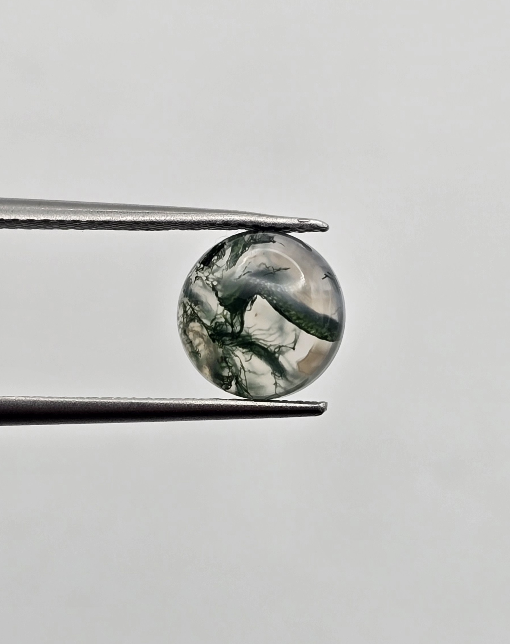 9mm round moss agate cabochon, high quality