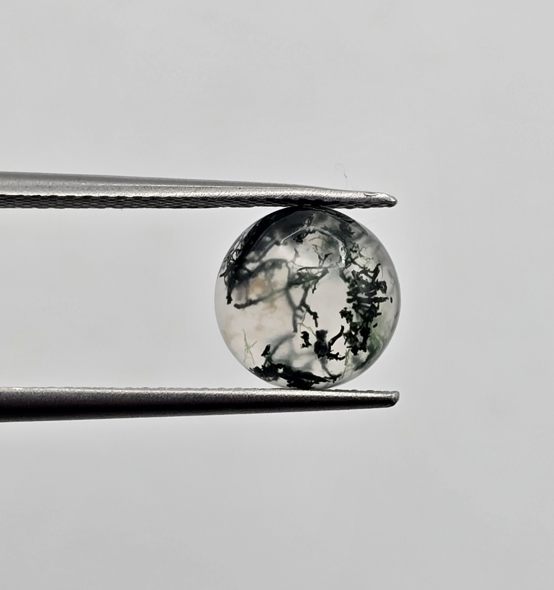 9mm round moss agate cabochon, high quality
