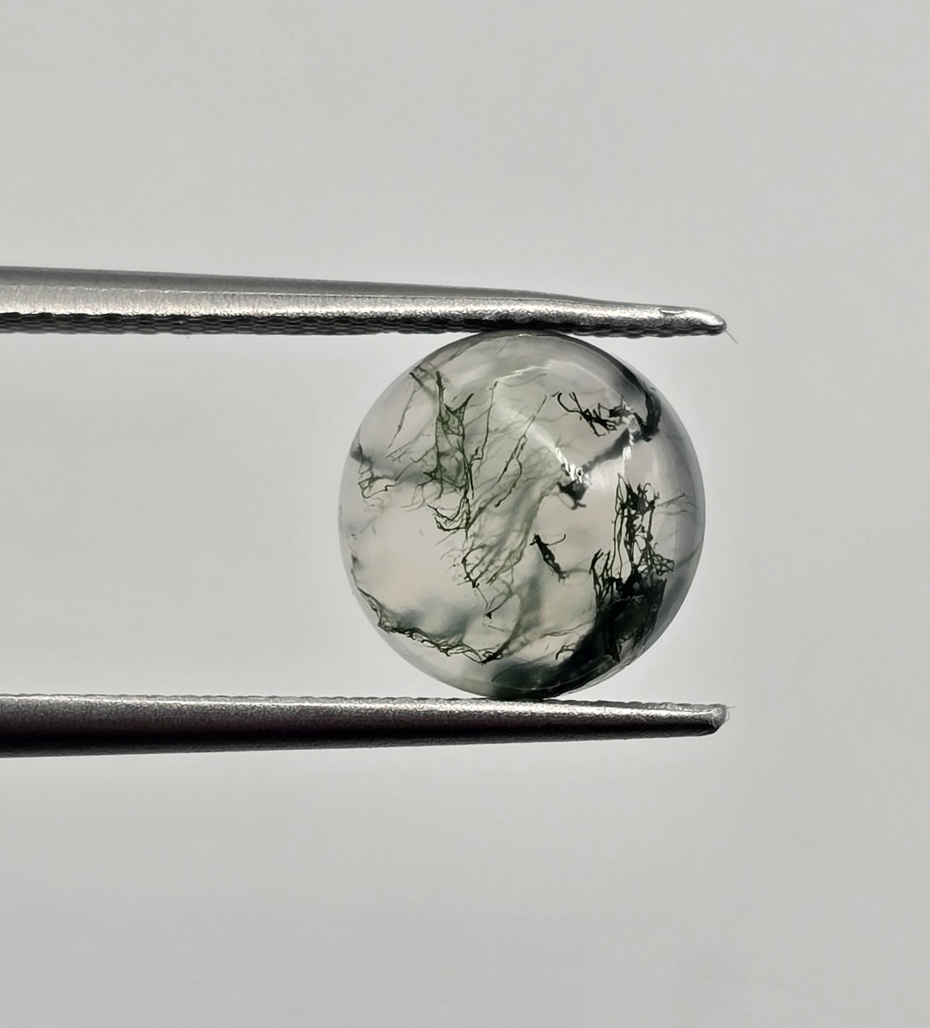 9mm round moss agate cabochon, high quality