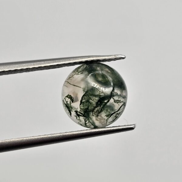 9mm round moss agate cabochon, high quality