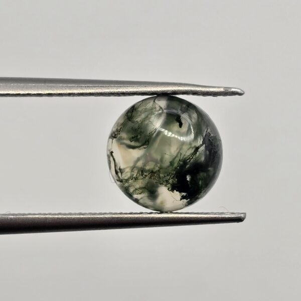 9mm round moss agate cabochon, high quality