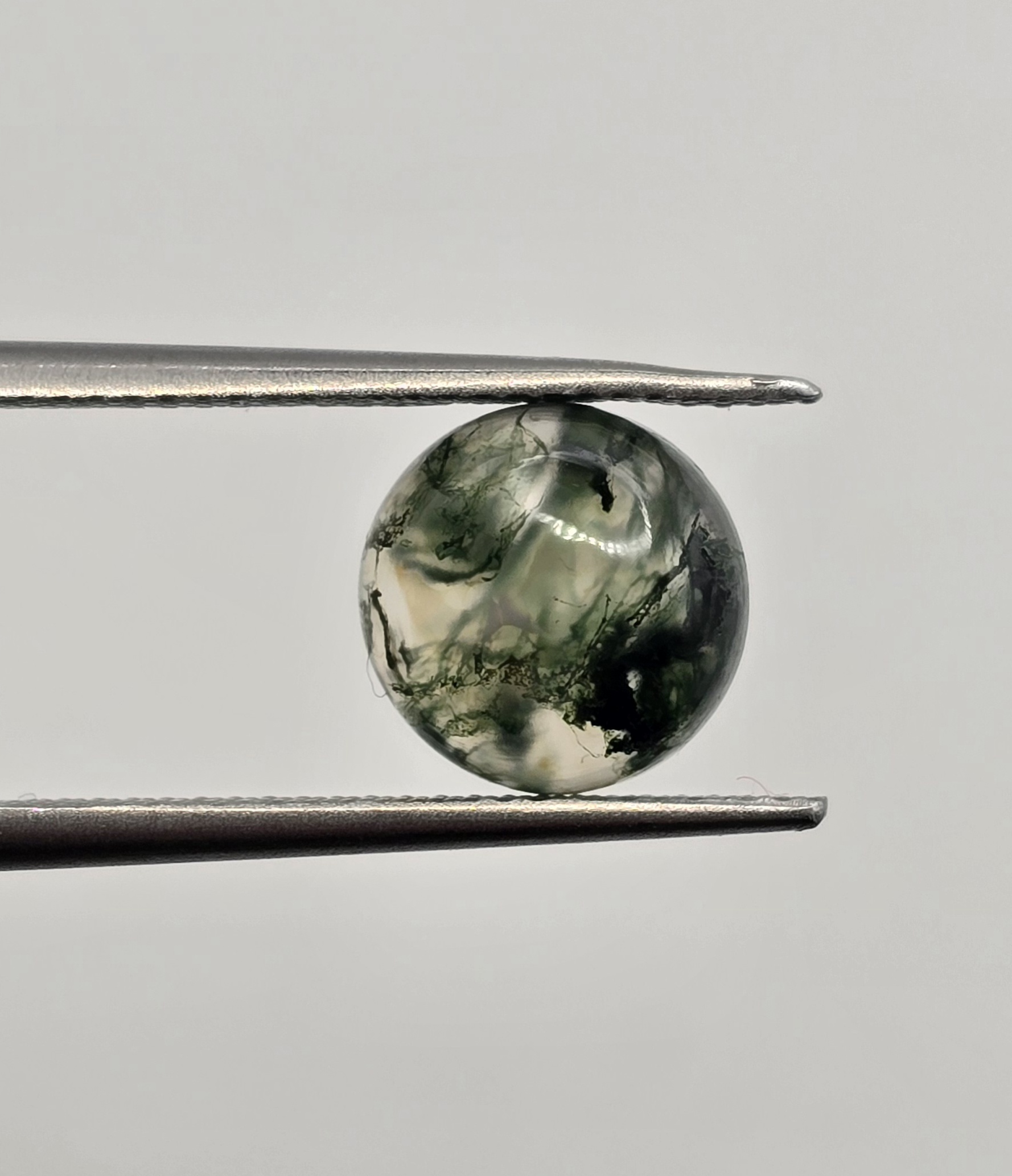9mm round moss agate cabochon, high quality
