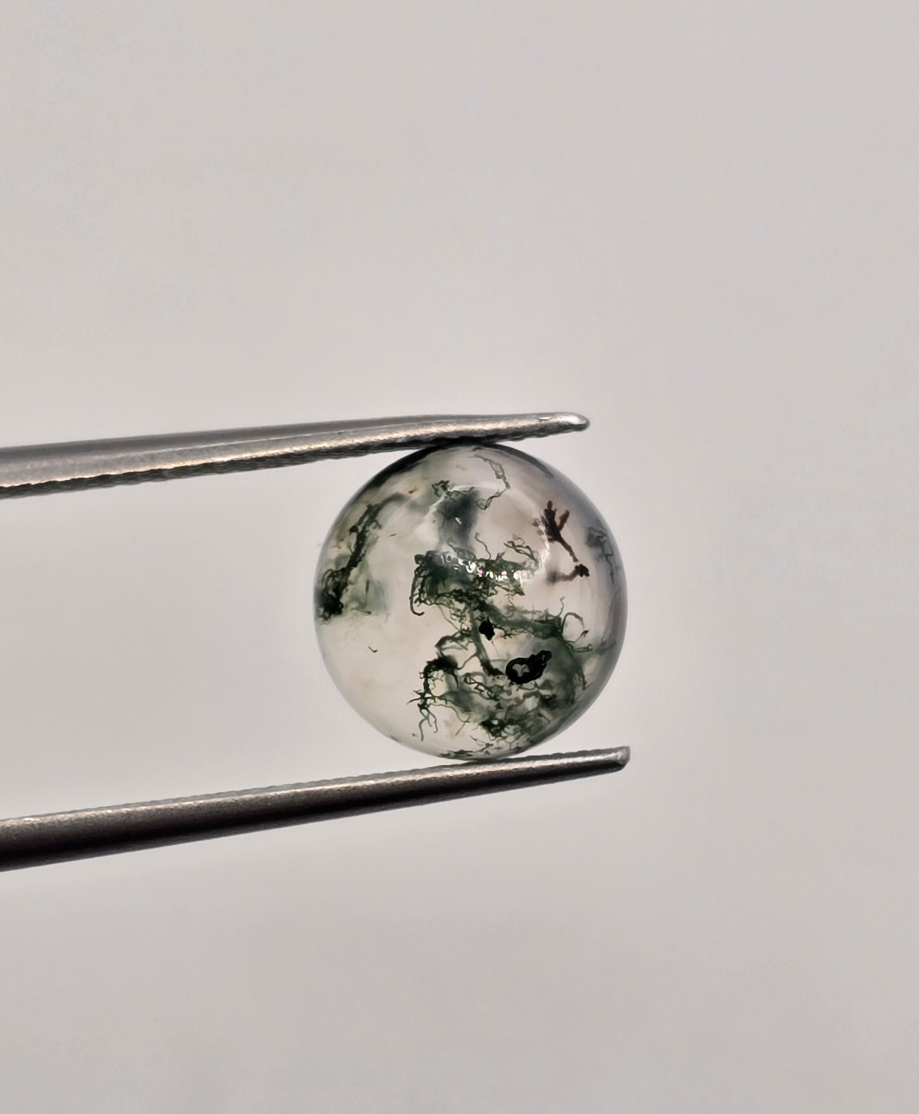 10mm round moss agate cabochon, high quality