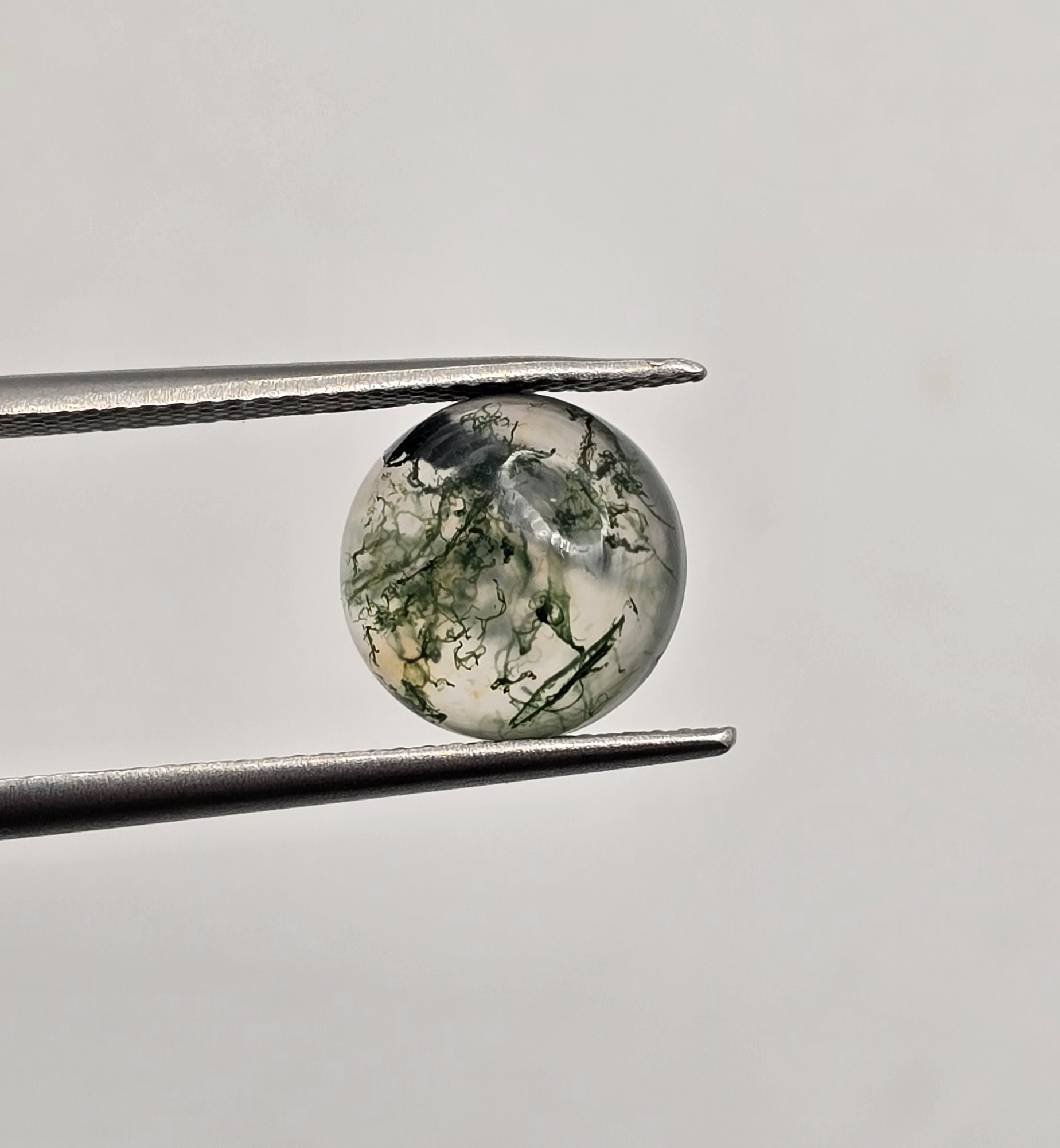 10mm round moss agate cabochon, high quality