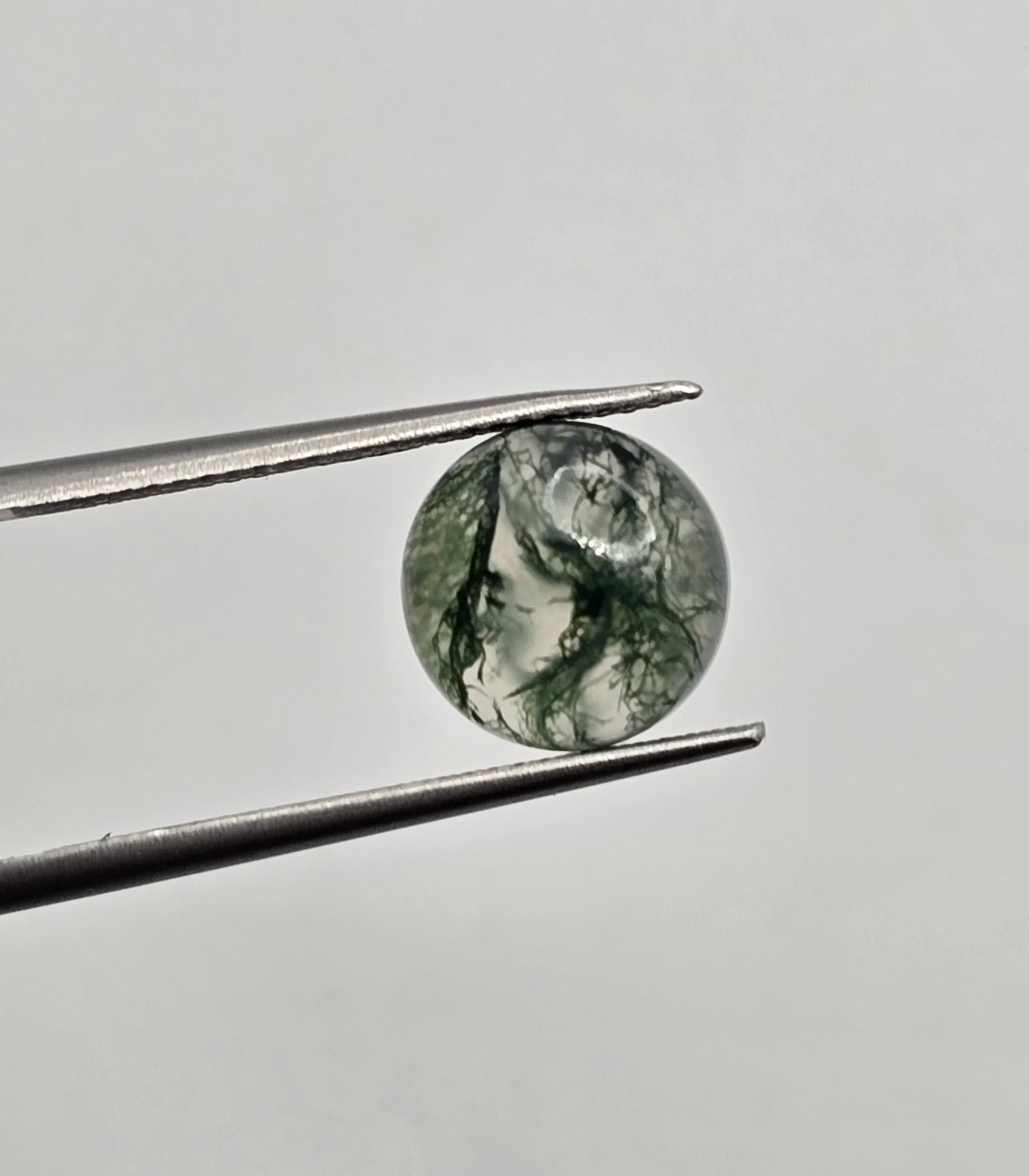 10mm round moss agate cabochon, high quality