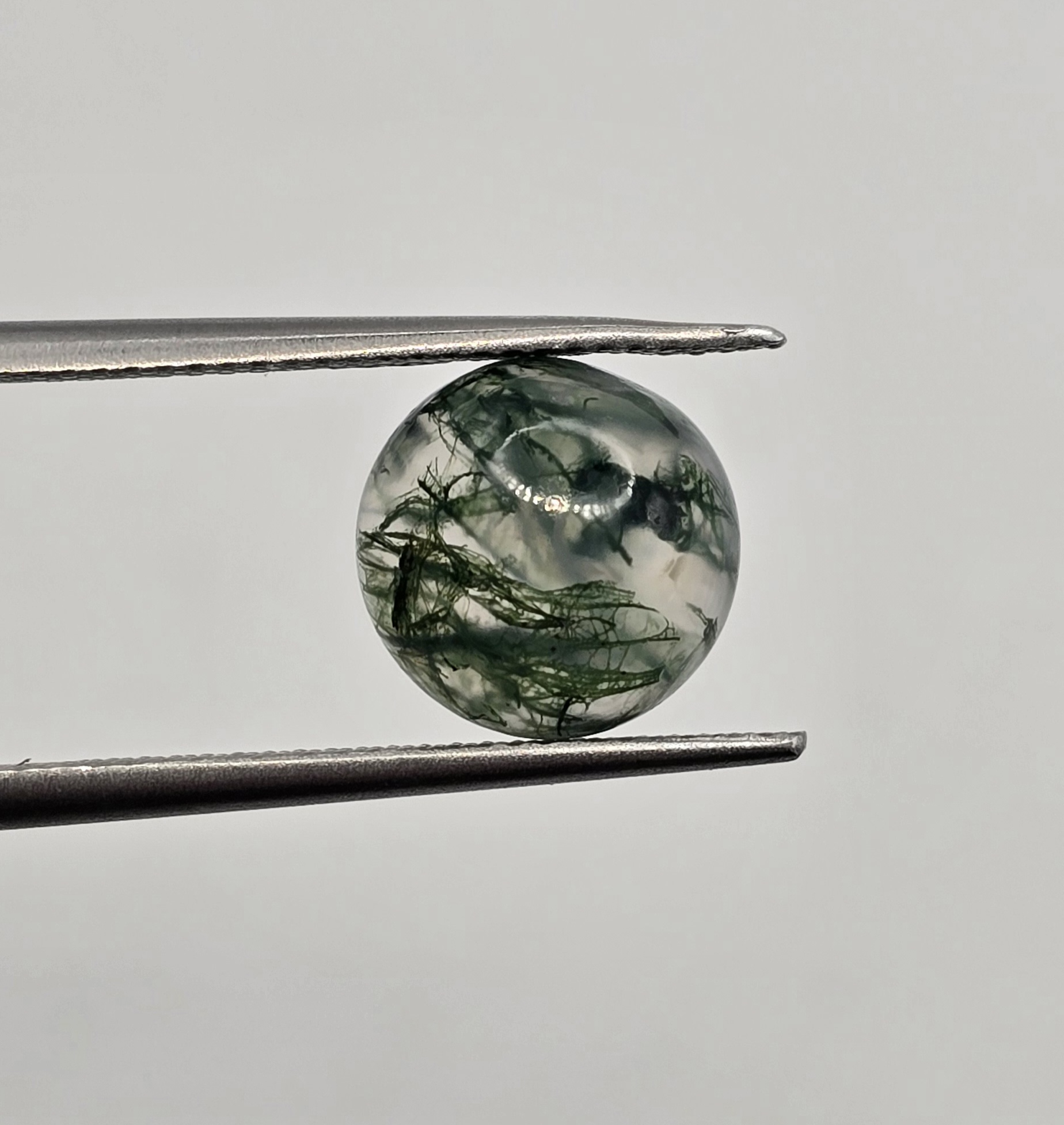 10mm round moss agate cabochon, high quality