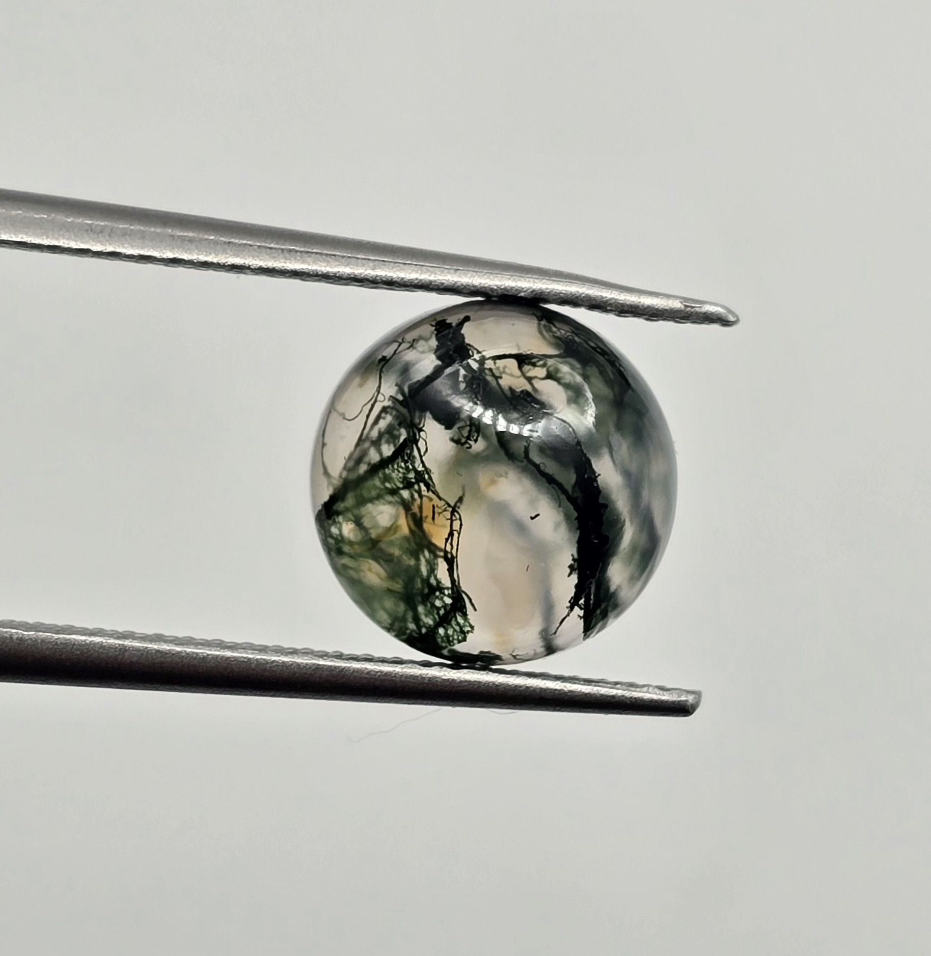 10mm round moss agate cabochon, high quality