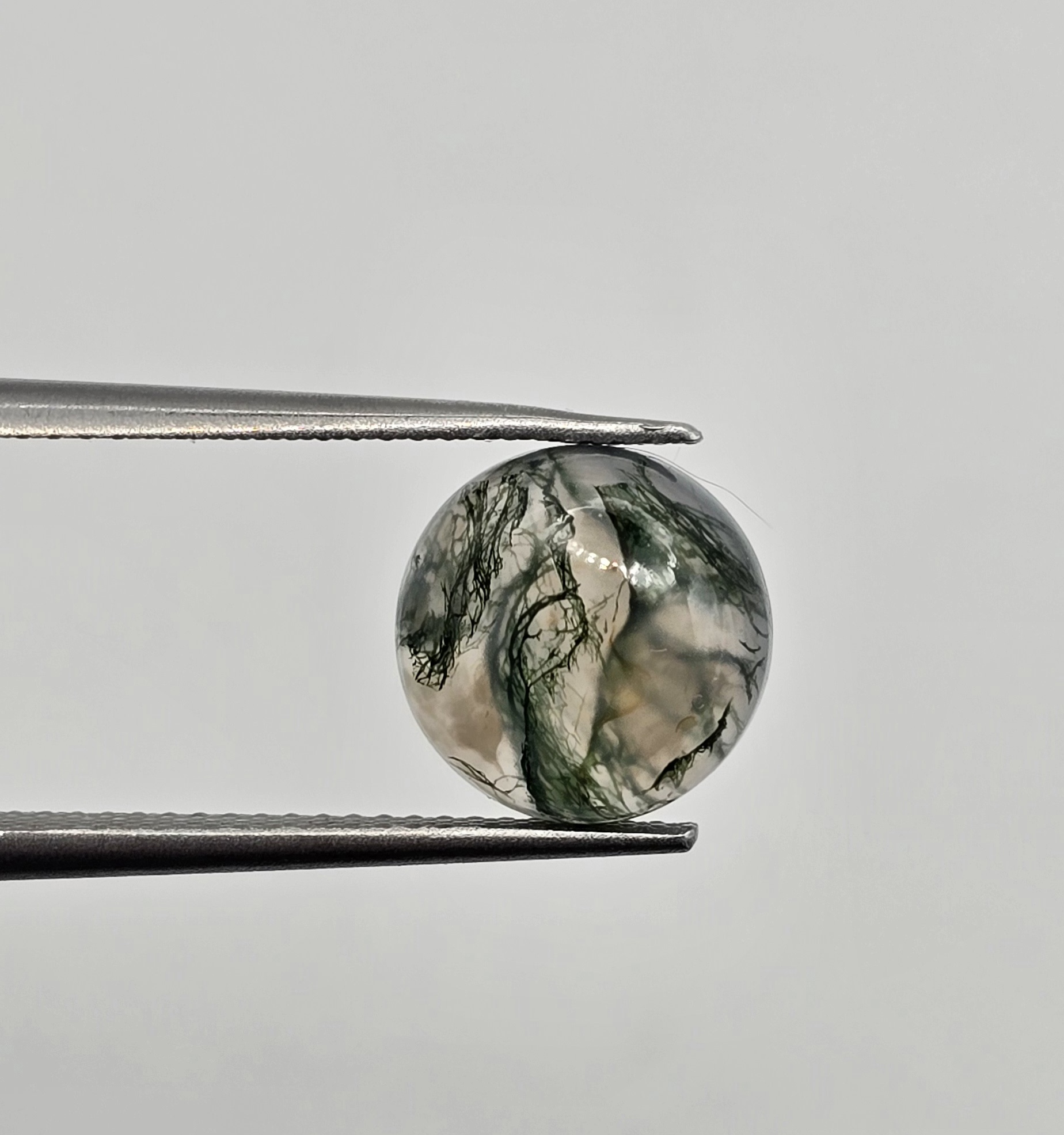 10mm round moss agate cabochon, high quality
